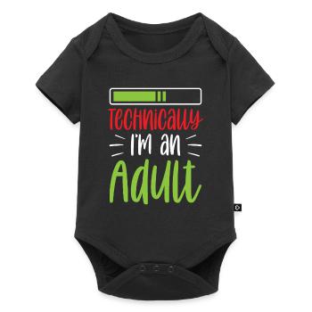 Technically, I'm an adult puberty - Baby Premium short-sleeve bodysuit - black - Front