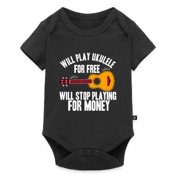 Ukulele Spieler Musik Musiker Gitarrist Geschenk f - Baby Premium Kurzarmbody - Schwarz - Vorne