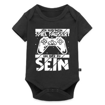 Ich Habe Mein Spiel Pausiert Um Hier Zu Sein Spiel - Baby Premium Kurzarmbody - Schwarz - Vorne