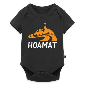 Alpenherz HOAMAT Outdoor Trekking Bayerische Alpen - Baby Premium Kurzarmbody - Schwarz - Vorne