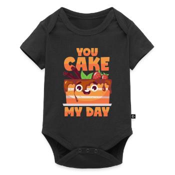 Cake Pun: "You Make My Day" - Baby Premium short-sleeve bodysuit - black - Front