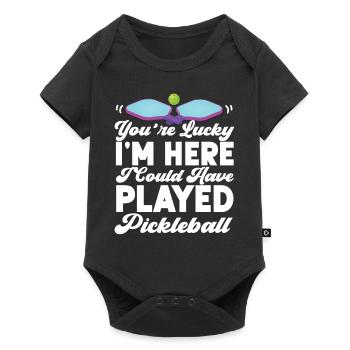 Pickleball Tu as de la chance que je sois là I - Body à manches courtes Premium Bébé - noir - Devant