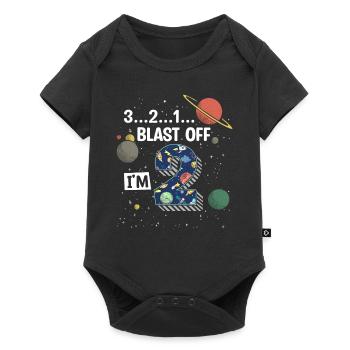 Blast Off J’ai 2 ans, 2ème anniversaire - Body à manches courtes Premium Bébé - noir - Devant