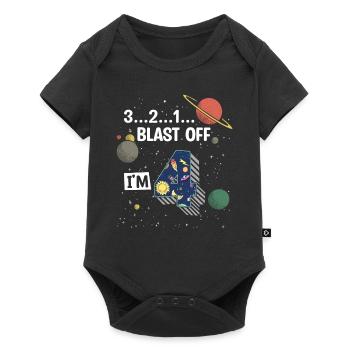 Blast Off J’ai 4 ans, 4ème anniversaire - Body à manches courtes Premium Bébé - noir - Devant