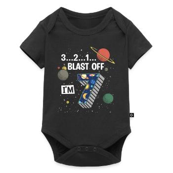 Blast Off J’ai 7 ans, 7ème anniversaire - Body à manches courtes Premium Bébé - noir - Devant