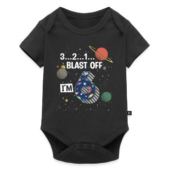 Blast Off J’ai 6 ans, 6ème anniversaire - Body à manches courtes Premium Bébé - noir - Devant