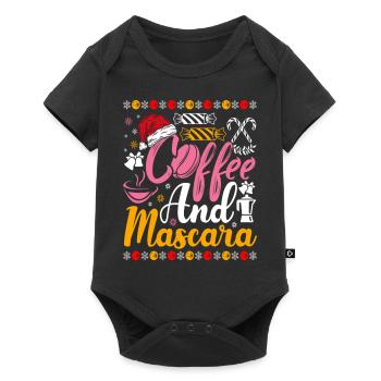 Café de Noël et Mascra pour les amoureux de Noël - Body à manches courtes Premium Bébé - noir - Devant