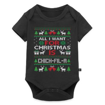 Tout ce que je veux pour Noël, c’est Chick Fil A - Body à manches courtes Premium Bébé - noir - Devant