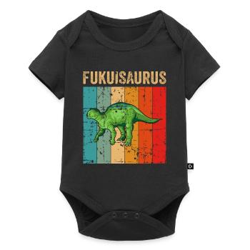 Fukuisaurus Dinosaurier Kinder Dino Geschenk - Baby Premium Kurzarmbody - Schwarz - Vorne