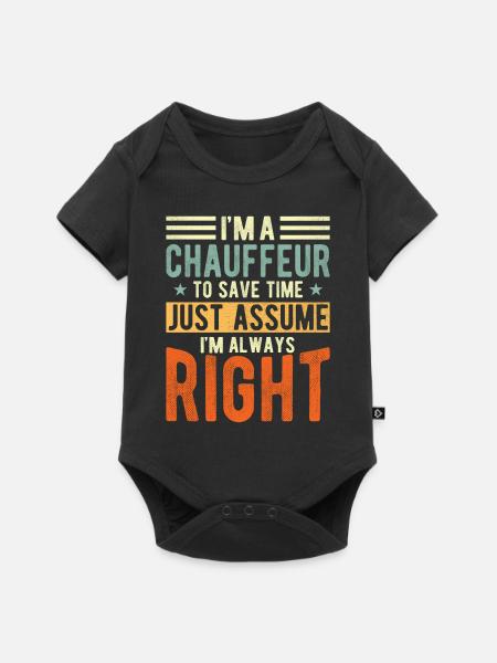Chauffeur - Premium babyrompertje met korte mouwen  - zwart