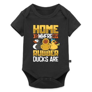 Rubber Ducks Duck Duck Lovers Bathroom - Baby Premium short-sleeve bodysuit - black - Front