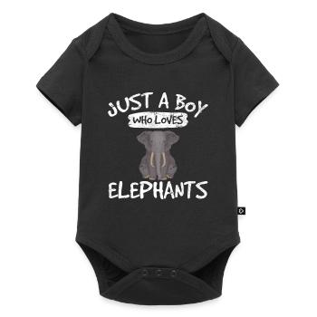 Just A Boy Who Loves Elephants Funny Elephant Love - Baby Premium short-sleeve bodysuit - black - Front