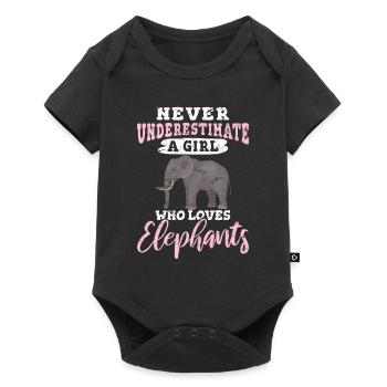 Juste une fille qui aime les éléphants Drôle d’éléphant Lov - Body à manches courtes Premium Bébé - noir - Devant