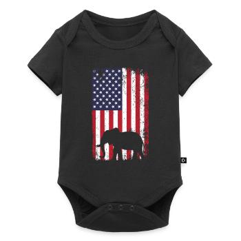 Elephant Lover American Flag Africa Save Elephants - Baby Premium short-sleeve bodysuit - black - Front
