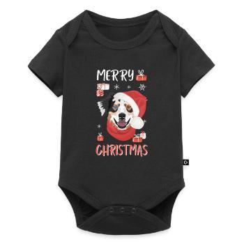 Australian Shepherd Merry Christmas - Baby Premium short-sleeve bodysuit - black - Front