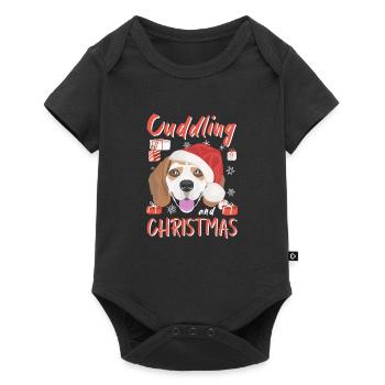 Beagle Merry Christmas - Baby Premium short-sleeve bodysuit - black - Front