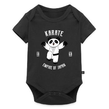 Karate Gear Panda - Karate Japanische - Baby Premium Kurzarmbody - Schwarz - Vorne