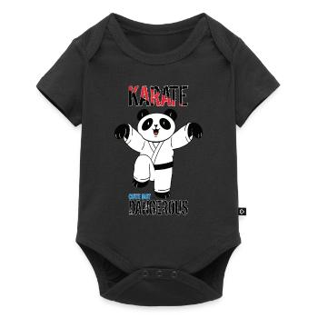 Niedlicher, aber gefährlicher Karate-Panda - Baby Premium Kurzarmbody - Schwarz - Vorne