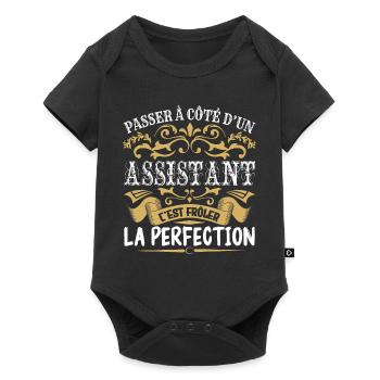 Le Meilleur Assistant | Assistant à la perfection - Body à manches courtes Premium Bébé - noir - Devant
