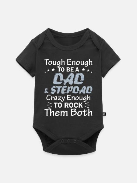 Dad Stepdad Funny Fathers Day Birthday Step - Baby Premium short-sleeve bodysuit - black