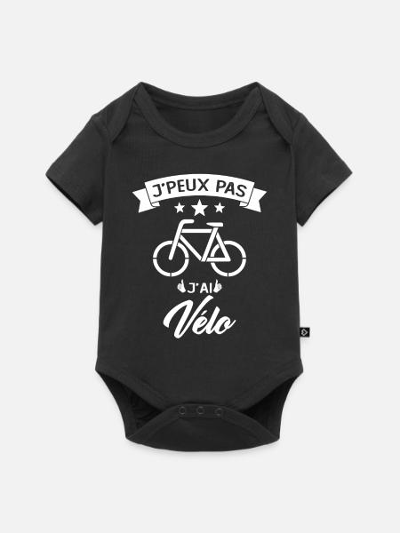 Je Peux Pas J Ai Vélo - Body à manches courtes Premium Bébé - noir