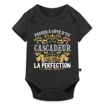 Le Meilleur Cascadeur | Cascadeur à la perfection - Body à manches courtes Premium Bébé - noir - Devant