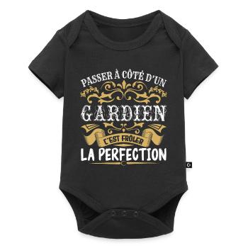 Le Meilleur Gardien | Gardien à la perfection - Body à manches courtes Premium Bébé - noir - Devant