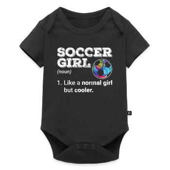 Soccer Girl comme une fille normale mais plus cool Soccer L - Body à manches courtes Premium Bébé - noir - Devant