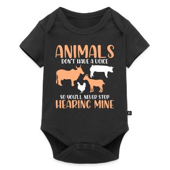 Les animaux n’ont pas de voix, donc vous ne le ferez jamais - Body à manches courtes Premium Bébé - noir - Devant