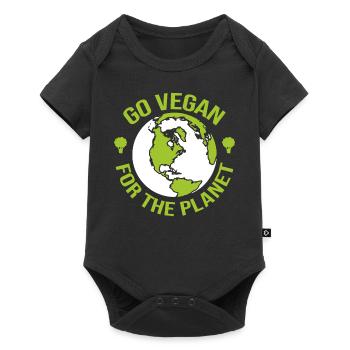 Devenez végétalien pour la planète - Activiste - Body à manches courtes Premium Bébé - noir - Devant