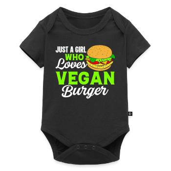 Only a girl who loves vegan burger Vegan Girl - Baby Premium short-sleeve bodysuit - black - Front