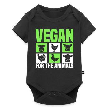 Vegans pour les animaux - véganisme - Body à manches courtes Premium Bébé - noir - Devant