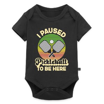 Pickleball Retro I Paused - Baby Premium short-sleeve bodysuit - black - Front