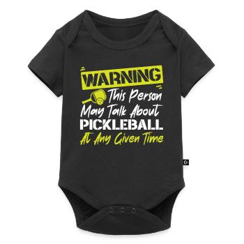 Pickleball Warning This Person May - Baby Premium short-sleeve bodysuit - black - Front