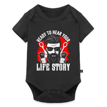 Ready to hear your life story Barber profession - Baby Premium short-sleeve bodysuit - black - Front