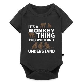 It's a Monkey thing you wouldn’t understand Orangu - Baby Premium Kurzarmbody - Schwarz - Vorne