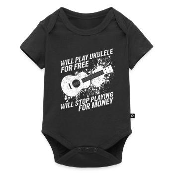 Ukulele Gitarre Musik Konzert Gitarrist Geschenk f - Baby Premium Kurzarmbody - Schwarz - Vorne