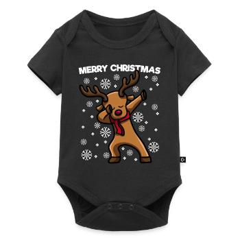 Dabbing Père Noël Joyeux Noël - Body à manches courtes Premium Bébé - noir - Devant