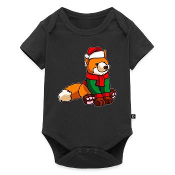 Fuchs mit Christmas Sweater - Baby Premium Kurzarmbody - Schwarz - Vorne