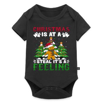 Christmas Is At A Steal It's A Feeling Gingerbread - Baby Premium short-sleeve bodysuit - black - Front