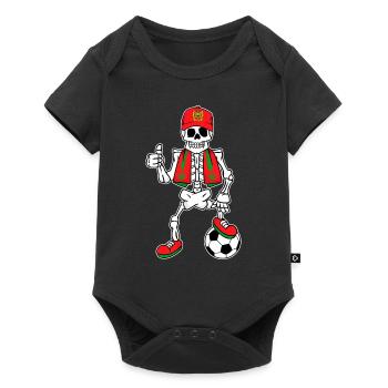 Skeleton football fan Morocco - Baby Premium short-sleeve bodysuit - black - Front