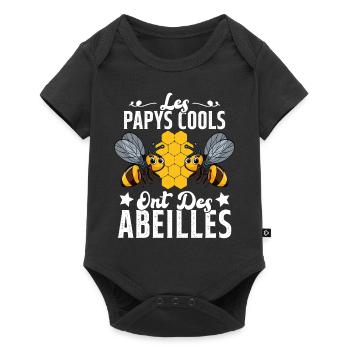 Les Papys Cools Ont Des Abeilles Cadeau Apiculteur - Body à manches courtes Premium Bébé - noir - Devant