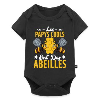 Les Papys Cools Ont Des Abeilles Cadeau Apiculteur - Body à manches courtes Premium Bébé - noir - Devant