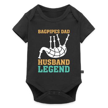 Bagpipes Father Bagpipe Musician Papa - Baby Premium short-sleeve bodysuit - black - Front