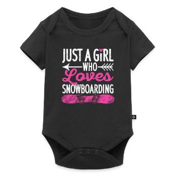 Juste une fille qui aime le snowboard Snowboard drôle - Body à manches courtes Premium Bébé - noir - Devant