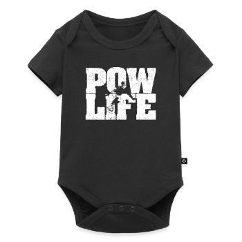 Powlife Funny Snow Powder Snow Pow Life Winter - Baby Premium short-sleeve bodysuit - black - Front