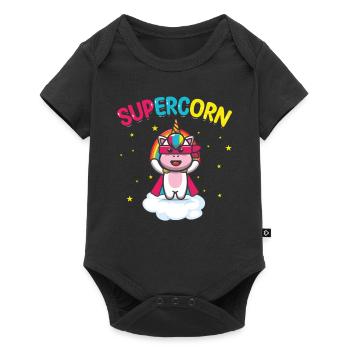 Supercorn | Licorne mignonne | Chemise Licorne | - Body à manches courtes Premium Bébé - noir - Devant