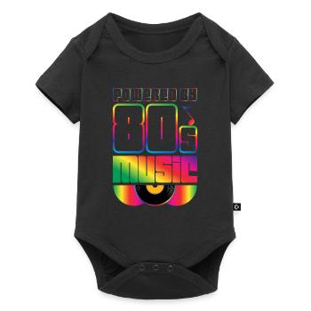Powered By 80s Music Eighties 1980 80s Party - Baby Premium short-sleeve bodysuit - black - Front