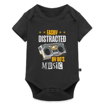 Slightly distracted by the music of the 80s eighties - Baby Premium short-sleeve bodysuit - black - Front