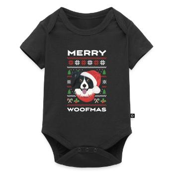 Border Collie Merry Christmas - Baby Premium short-sleeve bodysuit - black - Front